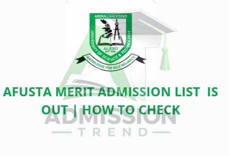 AFUSTA Merit Admission List is Out