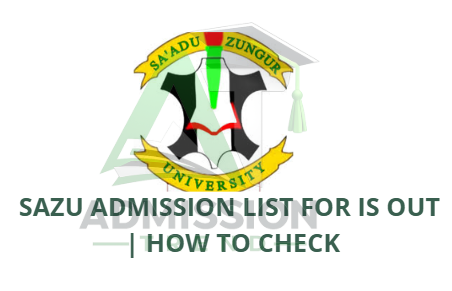 SAZU Admission List for is Out How to Check